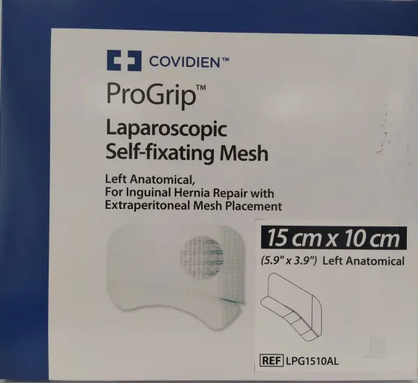 Имплантат для внутреннего протезирования ProGrip Laparoscopic Self-Fixating Mesh, левая 15X10см