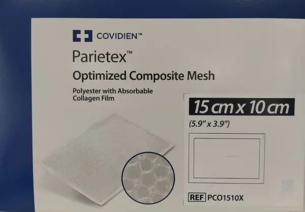Имплантаты для внутреннего протезирования Parietex Optimized Composite Mesh (сетка комб. 3-D п-эст 15X10 см без нити)